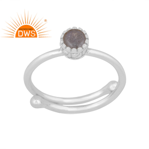 Handcrafted Design Fine Sterling Silver Natural <b>Labradorite</b> Gemstone Stackable <b>Ring</b> Custom Jewelry Manufacturer - Product Image 1