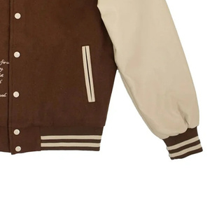Offre spéciale, vestes pour hommes universitaires à la mode avec broderie personnalisée marron, vestes Letterman pour hommes, vestes décontractées pour homme, respirantes - Product Image 5