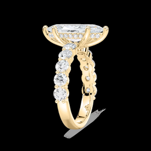 Bague de fiançailles en diamant de laboratoire taille marquise 2,40 CTW, pierres latérales rondes, certifiée IGI, or massif 14 carats, bague de mariée de luxe - Product Image 2
