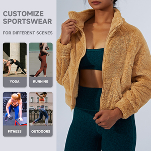 Custom logo Woman Casual Winter Warm Sherpa Fleece Stand Collar <b>Jacket</b> Customized Outdoor Warm Sherpa <b>Zipper</b> <b>Jacket</b> Women - Product Image 4