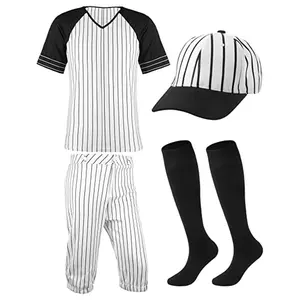Conjunto de uniforme de equipo de béisbol para hombre con bordado de rayas azul marino personalizado, chándal de béisbol a precio de fábrica con ropa deportiva con logotipo - Product Image 1