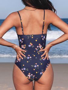 Unique Style OEM Custom Logo Swim Suit <b>Top</b> Quality Women One Piece Swimwear Solid Color Custom Size Bathing Swim Suits - Product Image 2