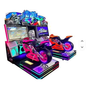 Machine d'arcade de course automobile avec simulation de conduite, 2 joueurs, construction en plastique, alimentation électrique - Product Image 1