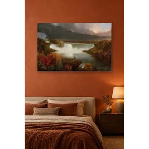 Fida Thomas Cole Imprimé sur toile des chutes de Niagara en automne - Product Image 1