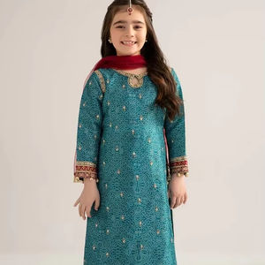 Stylish <b>Girls</b>' Pakistani Lehenga Choli Set Long Embroidered <b>Flapper</b> Shirt for Weddings Parties and Formal Occasions for Eid - Product Image 1