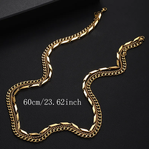 New Arrival Titanium <b>Steel</b> Necklace Set for Men Hot Trend Cuban Link <b>Chain</b> with Vacuum Plating Durable <b>Stainless</b> <b>Steel</b> Jewelry - Product Image 3