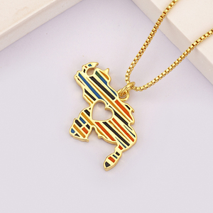 QIKU Collana con Ciondolo a Forma di <span class=keywords><strong>Mappa</strong></span> del Venezuela Cuore e Stella Gioielli per Donna Ragazza Catena Girocollo Accessori Regalo di Compleanno - Product Image 5