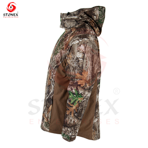 Wholesale Manufacturer <b>Waterproof</b> Canvas Hunting Uniform <b>Set</b> Short Sleeve Hooded Quick Dry Power Stretch Solid Pattern for - Product Image 3