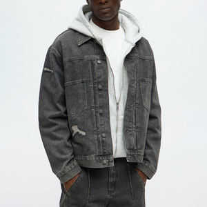 Chaqueta Vaquera Elástica Informal Personalizada, Venta al por Mayor de Fábrica, para Hombre, 100% Algodón, Ecológica, Transpirable, con Botones, Gruesa, Estilo Vintage - Product Image 1