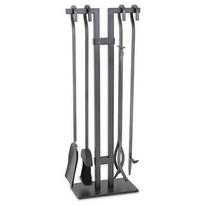 Ensemble de grands outils de feu en fer avec structure symétrique et poignée élégante conçus pour le style traditionnel du foyer - Product Image 3