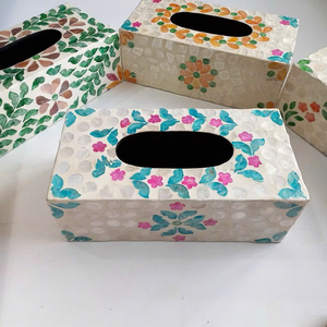 Elegance Home Table <b>Tissue</b> <b>Box</b> <b>Holder</b> Prime Quality Metal <b>Tissue</b> <b>Box</b> With Stainless Steel and MOP Material for Wedding Party Use - Product Image 6