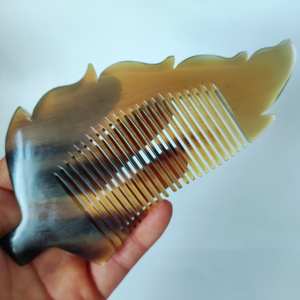 Pure Handmade Organic Material Durable Smooth Polished Anti-Static Horn Hair <b>Comb</b> Love Style Combing for Hair <b>Beard</b> <b>Mustache</b> - Product Image 1