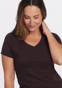 Camiseta de Algodón Ecológica Informal para Mujer, Cuello en V, Corte Ajustado, Manga Corta, Secado Rápido, Transpirable, Ropa Deportiva de Yoga, Logotipo Personalizado, Nuevo - Product Image 3