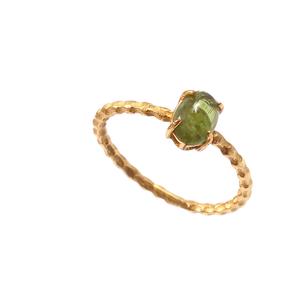 Anillo de Compromiso Clásico para Mujer, Chapado en Oro, Plata de Ley 925, con Cabujón Ovalado de Peridoto, para Boda y Aniversario - Product Image 1