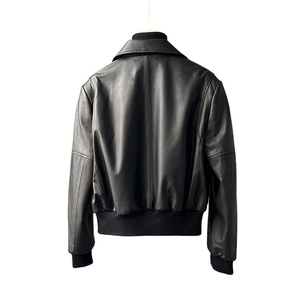 Chaqueta de Invierno para Mujer al por Mayor, Chaqueta de Cuero de Diseño Vintage para Mujer, Chaqueta Bomber de Cuero Negro - Product Image 5