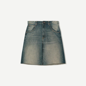 OEM Summer Custom Knee Length Embroidery Vintage Crystal Rhinestone High Quality Baggy <b>Leather</b> Jorts <b>Shorts</b> <b>Men</b> - Product Image 5