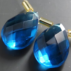 Tanzanite <b>Blue</b> Quartz Faceted Handmade Teardrop Earring Pair 14X10MM Glass <b>Bead</b> For Jewelry Making Wholesaler Supplies - Product Image 5