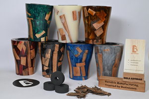 Bela Artisan brûleur d'encens en bois personnalisable diffuseur d'aromathérapie toucher brillant résine de bois époxy dernières conceptions d'été pour - Product Image 3