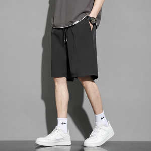 Pantalones cortos deportivos de estilo moderno para hombre, pantalones cortos para correr de algodón 100% con cordón, transpirables, holgados, para ropa de calle, deportes al aire libre - Product Image 4