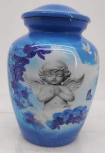 Urn for Human Ashes - Burial for Ashes Male & Female Honor <b>Your</b> <b>Loved</b> One with Handcrafted Funeral Urn with Bag Blue - Product Image 3