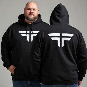 Sweat-shirts d'entraînement sportifs d'hiver à manches longues à capuche zippés tactiques de haute qualité pour hommes, taille plus, broderie 3D, 100% coton - Product Image 1