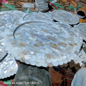 Nuevo diseño de bandeja de servicio con incrustaciones de nácar, bandeja de repostería de postre, bandeja de chocolate MOP de India por RF Crafts - Product Image 2