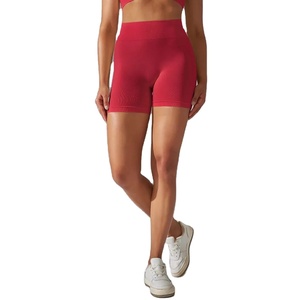 กางเกงกีฬาขาสั้นเอวสูงยืดได้ผ้าสแปนเด็กซ์เป็นมิตรกับสิ่งแวดล้อมตกแต่งด้วยการพิมพ์เลื่อมไข่มุก - Product Image 4