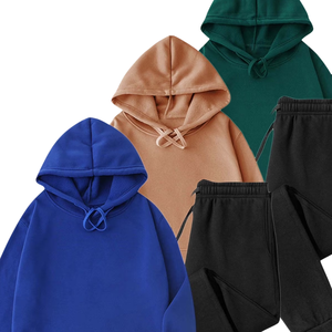 Conjunto Deportivo Informal de Dos Piezas con Sudadera Multicolor y Pantalones Deportivos Negros, Unisex, de Forro Polar para Invierno, Ropa Deportiva Informal para Calle, OEM - Product Image 3