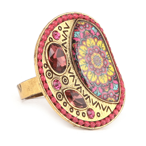 Bague fantaisie pour femme - Dorée - Rose - Product Image 1