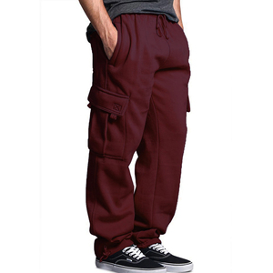 กางเกงคาร์โก้ขาตรงทรงหลวมหลายกระเป๋าสำหรับผู้ชายกางเกงลำลองทรงหลวมไซส์ใหญ่พิเศษสำหรับเข้ายิม - Product Image 3