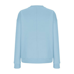 Femmes goutte épaule sweat couleur unie automne pulls dames surdimensionné sweats tenue décontracté entraînement bleu clair taille - Product Image 3
