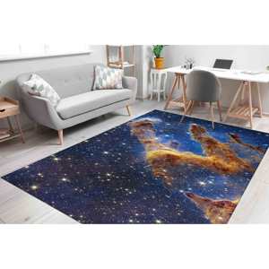 Night Landscape Printed Rug, Gift For Him Rug, Space Rugs,Nonwoven Soft Rug - Product Image 1