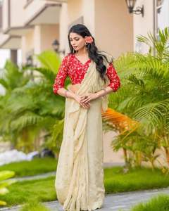 El Sari de Georgette Más Hermoso de la India, Estilo Bollywood, para Damas, con Bordado de Lentejuelas Pesadas, Diseño de Última Moda para Fiestas - Product Image 4