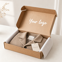 Boîte d'expédition étanche en kraft avec papier de soie sans acide pour l'emballage de vêtements, manteaux, étiquettes suspendues, étiquettes de lavage personnalisées