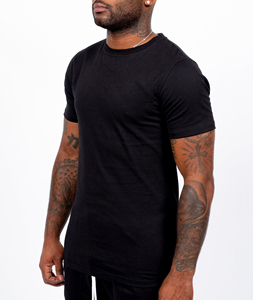 เสื้อยืดผู้ชายสีดำพรีเมี่ยมออกแบบโลโก้ได้ตามต้องการ - Product Image 3