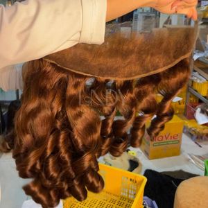 Paquetes de color hinchables de la mejor calidad con frontal para hacer pelucas de cabello humano vietnamita - Product Image 4