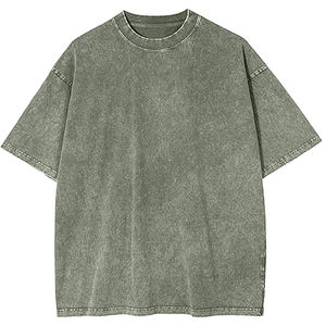 Camiseta con Estampado Personalizado, Lavado Ácido, Cuello Redondo, Camiseta de Algodón con Ribete, Camiseta de Algodón con Lavado Ácido para Hombre, Camiseta de Alta Calidad con Lavado Ácido - Product Image 3