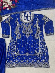 Top de fiesta de estilo tradicional de diseñador recién lanzado Sharara Plazzo Dupatta - Product Image 3