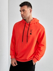 Venta al por mayor por encargo de los hombres de gran tamaño sudaderas con capucha térmicas de algodón liso de lana de punto en blanco pulóver otoño 3D patrón de invierno - Product Image 4