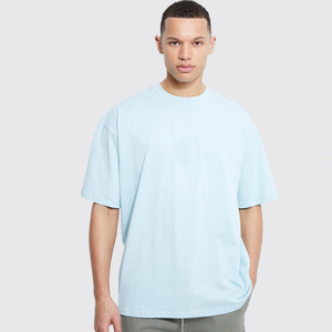 Coupe ample t-shirts surdimensionné coton goutte épaule à manches courtes solide Baggy chemises décontracté col rond t-shirts hauts t-shirt - Product Image 4