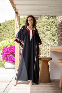 Vente en gros 2025, vêtements de rue écologiques, kaftan arabe, uni, mignon, coton naturel, abaya ethnique pour femmes et filles musulmanes, longueur au sol - Product Image 6
