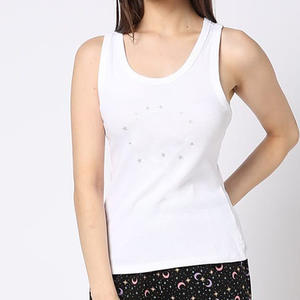 Camiseta sin mangas de entrenamiento para mujer con logotipo personalizado al por mayor, camiseta blanca informal de verano 2025 a la moda, Camiseta deportiva para chicas con patrón sólido a precio barato OEM - Product Image 1