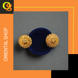 Boucles d'oreilles en gros serties de boucles d'oreilles traditionnelles en plaqué or 22CT style Jhumka bijoux pour femmes - Product Image 2