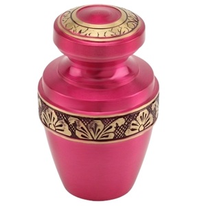 High Quality Brass Cremation <b>Keepsake</b> Urns With Engraving Gold And Gray Finished Metal Funeral Urns For Human <b>Ashes</b> - Product Image 2