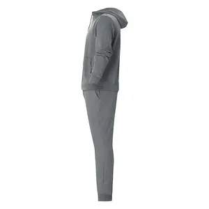 Conjuntos Deportivos Casuales de Manga Larga para Hombre, Primavera, Color Liso - Sudaderas y Pantalones Deportivos al por Mayor, Logotipo Personalizado, 100% Algodón, Secado Rápido, Transpirable - Product Image 3