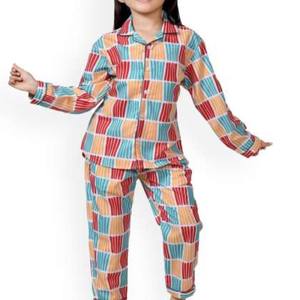 Multi-patrón de manga larga pantalones pijamas lindo dibujos animados ropa de casa conjunto de fábrica al por mayor ropa de dormir para niñas - Product Image 2