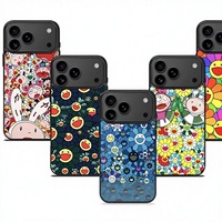 Coque magnétique transparente en PMMA à sublimation vierge avec motif floral bleu pour iPhone 17/16/15/14/13/12 Pro Max – Services professionnels