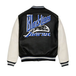 2025 Tamaños personalizados Mejor venta Chaquetas de cuero para hombres Chaquetas de cuero genuino hechas a medida con bordado Chaquetas Avirex - Product Image 2