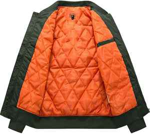 Blouson aviateur 100% en toile de polyester personnalisé pour hommes Veste d'hiver haut de gamme avec fermeture à glissière avant Style formel Couleurs personnalisées - Product Image 6