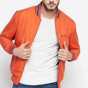 Chaqueta de bombardero informal urbana ligera para hombre con cuello alto de costura Premium para invierno - Product Image 4